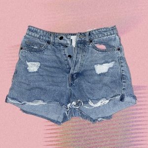 h&m high waist denim shorts